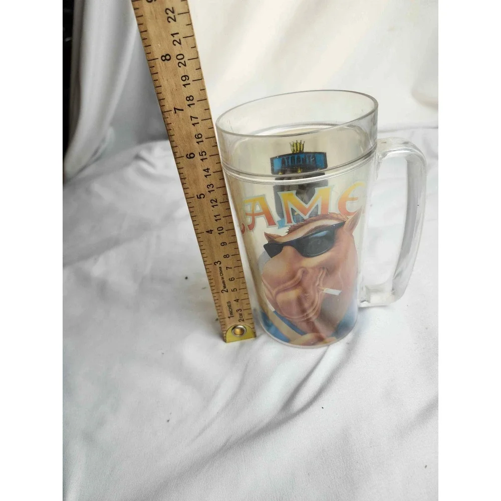 Vintage 1992 Joe Camel Atlanta Knights IHL Hockey Acrylic Mug Stein Plastic